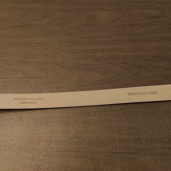 Peter Millar Crown Crafted Excursionist Calf Suede Belt Green MF23XA07 Men's 42 - Picture 3 of 3